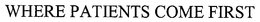 WHERE PATIENTS COME FIRST trademark