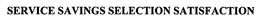 SERVICE SAVINGS SELECTION SATISFACTION trademark