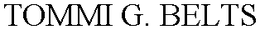 TOMMI G. BELTS trademark