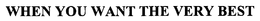WHEN YOU WANT THE VERY BEST trademark