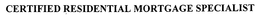 CERTIFIED RESIDENTIAL MORTGAGE SPECIALIST trademark