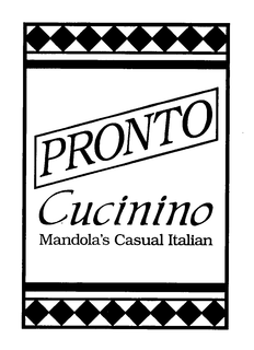 PRONTO CUCININO MANDOLA'S CASUAL ITALIAN trademark