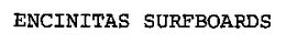 ENCINITAS SURFBOARDS trademark