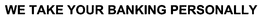WE TAKE YOUR BANKING PERSONALLY trademark