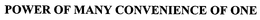 POWER OF MANY CONVENIENCE OF ONE trademark