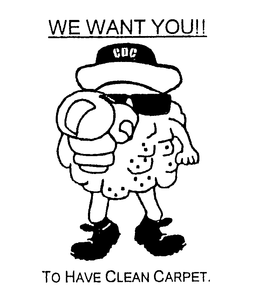 CDC WE WANT YOU!! TO HAVE CLEAN CARPET. trademark