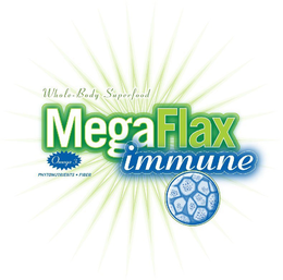 WHOLE-BODY SUPERFOOD MEGAFLAX IMMUNE OMEGA 3 PHYTONUTRIENTS · FIBER trademark