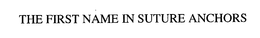 THE FIRST NAME IN SUTURE ANCHORS trademark