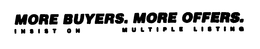 MORE BUYERS.  MORE OFFERS.  INSIST ON MULTIPLE LISTING trademark