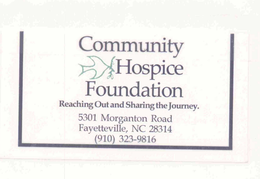 COMMUNITY HOSPICE FOUNDATION REACHING OUT AND SHARING THE JOURNEY. trademark
