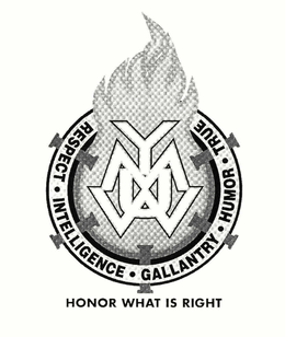 YMUW HONOR WHAT IS RIGHT RESPECT INTELLIGENCE GALLANTRY HUMOR TRUE trademark