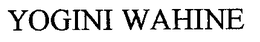 YOGINI WAHINE trademark