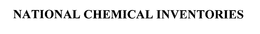 NATIONAL CHEMICAL INVENTORIES trademark