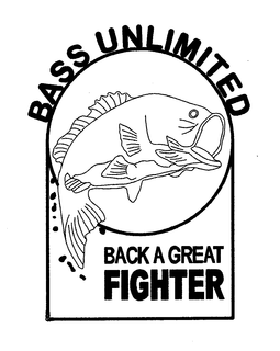 BASS UNLIMITED BACK A GREAT FIGHTER trademark