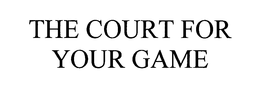 THE COURT FOR YOUR GAME trademark