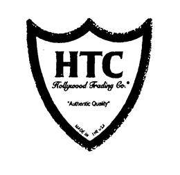 HTC HOLLYWOOD TRADING CO. "AUTHENTIC QUALITY" trademark