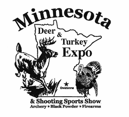MINNESOTA DEER & TURKEY EXPO & SHOOTING SPORTS SHOW ARCHERY · BLACK POWDER · FIREARMS OWATONNA trademark