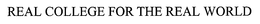 REAL COLLEGE FOR THE REAL WORLD trademark