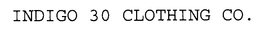 INDIGO 30 CLOTHING CO. trademark
