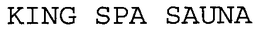KING SPA SAUNA trademark