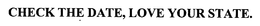 CHECK THE DATE, LOVE YOUR STATE. trademark