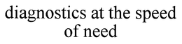 DIAGNOSTICS AT THE SPEED OF NEED trademark