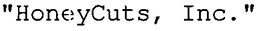 "HONEYCUTS, INC." trademark