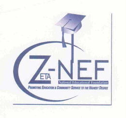 ZETA-NEF NATIONAL EDUCATIONAL FOUNDATION PROMOTING EDUCATION & COMMUNITY SERVICE TO THE HIGHEST DEGREE trademark