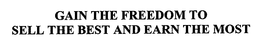 GAIN THE FREEDOM TO SELL THE BEST AND EARN THE MOST trademark