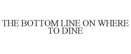 THE BOTTOM LINE ON WHERE TO DINE trademark