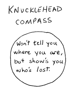 KNUCKLEHEAD COMPASS WON'T TELL YOU WHERE YOU ARE, BUT SHOW'S YOU WHO'S LOST. trademark