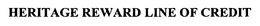 HERITAGE REWARD LINE OF CREDIT trademark