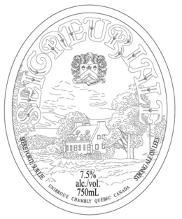 SEIGNEURIALE BIERE FORTE SURLIE UNIBROUE CHAMBLY QUEBEC CANADA STRONG ALE ON LEES 7.5% ALC./VOL. 750ML trademark