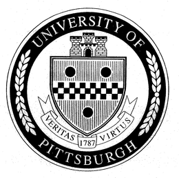 UNIVERSITY OF PITTSBURGH  VERITAS 1787 VIRTUS trademark