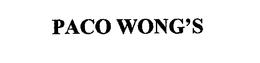 PACO WONG'S trademark