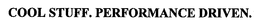 COOL STUFF. PERFORMANCE DRIVEN. trademark