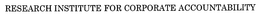 RESEARCH INSTITUTE FOR CORPORATE ACCOUNTABILITY trademark