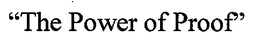 "THE POWER OF PROOF" trademark