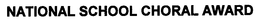 NATIONAL SCHOOL CHORAL AWARD trademark