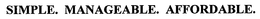 SIMPLE. MANAGEABLE. AFFORDABLE. trademark