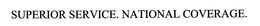 SUPERIOR SERVICE. NATIONAL COVERAGE. trademark