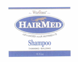 HAIRMED ADVANCED HAIR NUTRIENTS SHAMPOO THINNING/BALDING trademark