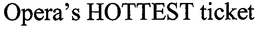 OPERA'S HOTTEST TICKET trademark