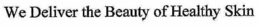 WE DELIVER THE BEAUTY OF HEALTHY SKIN trademark