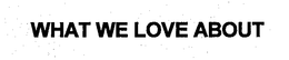 WHAT WE LOVE ABOUT trademark