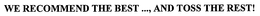 WE RECOMMEND THE BEST ..., AND TOSS THEREST! trademark