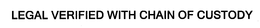 LEGAL VERIFIED WITH CHAIN OF CUSTODY trademark
