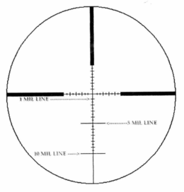 MP-8 RETICULE 1 MIL LINE 5 MIL LINE 10 MIL LINE trademark