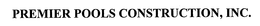 PREMIER POOLS CONSTRUCTION, INC. trademark
