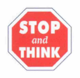 STOP AND THINK trademark